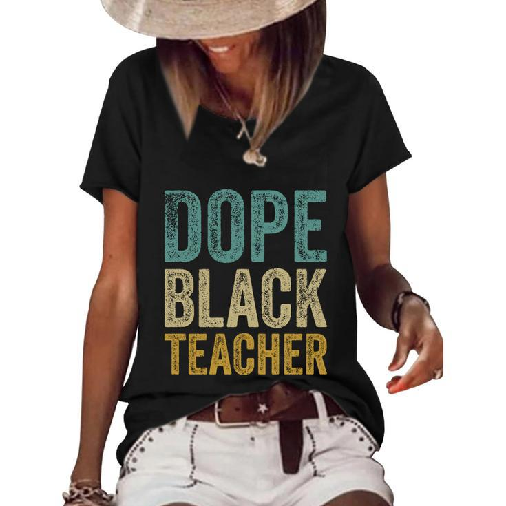Dope Black Teacher Gift Women's Short Sleeve Loose T-shirt