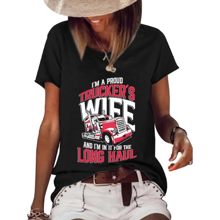 Drop Loads Gift Trucker Semi Truck Driver Big Rig Trucking Cute Gift Women's Short Sleeve Loose T-shirt
