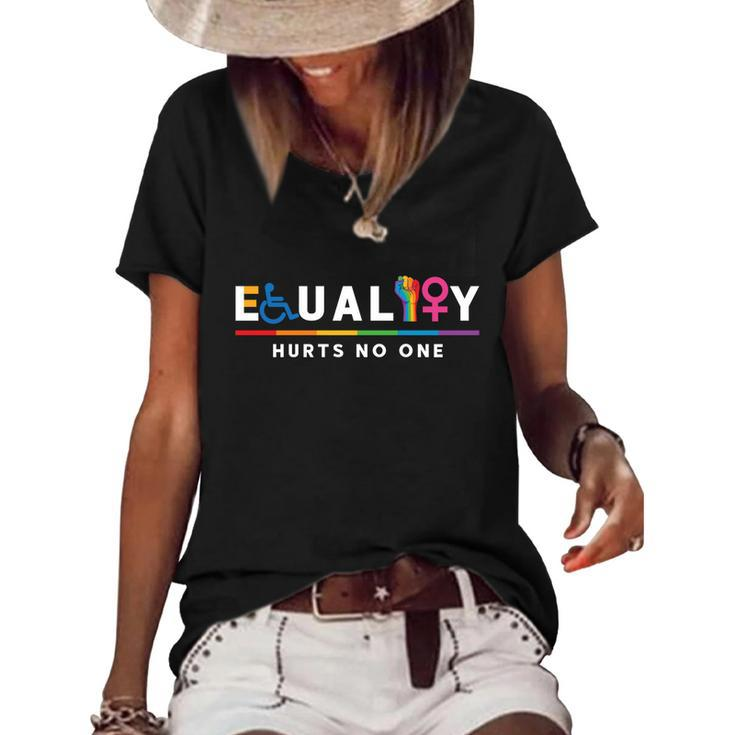 Equality Hurts No One Equal Rights Lgbt Gift Women's Short Sleeve Loose T-shirt