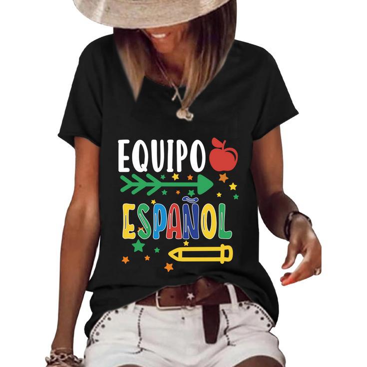 Equipo Espanol Spanish Teacher Regalo Para Maestra Gift Women's Short Sleeve Loose T-shirt