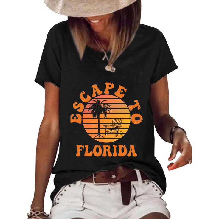 Escape To Florida Desantis Cool Gift Women's Short Sleeve Loose T-shirt