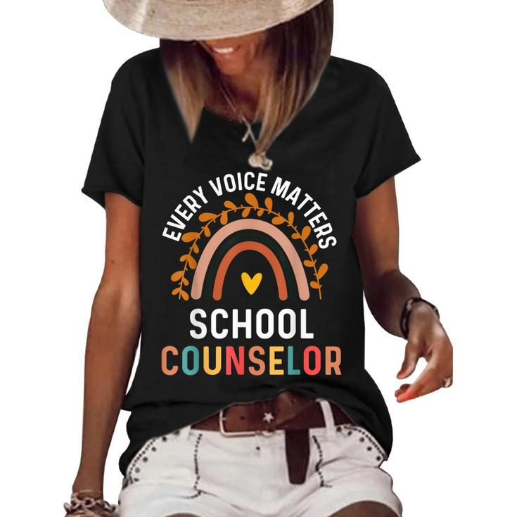 Every Voice Matters School Counselor Counseling  V2 Women's Short Sleeve Loose T-shirt