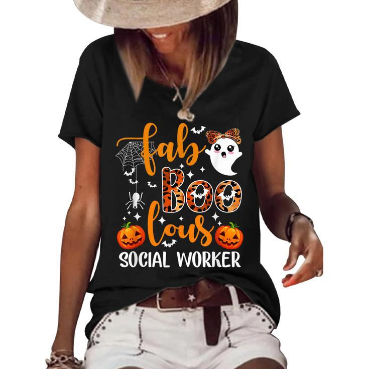 Faboolous Social Worker Funny Social Worker Halloween  Women's Short Sleeve Loose T-shirt
