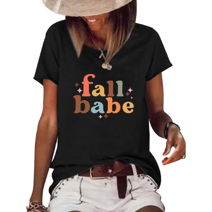 Fall Babe Colorful Sparkling Official Design Women's Short Sleeve Loose T-shirt