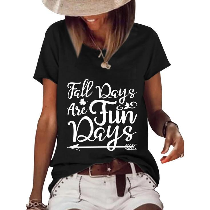 Fall Days Are Fun Days Halloween Quote Graphic Design Printed Casual Daily Basic Women's Short Sleeve Loose T-shirt