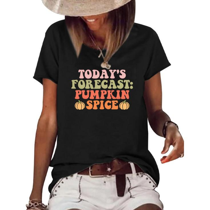 Fall Todays Forecast Pumpkin Spice Women's Short Sleeve Loose T-shirt