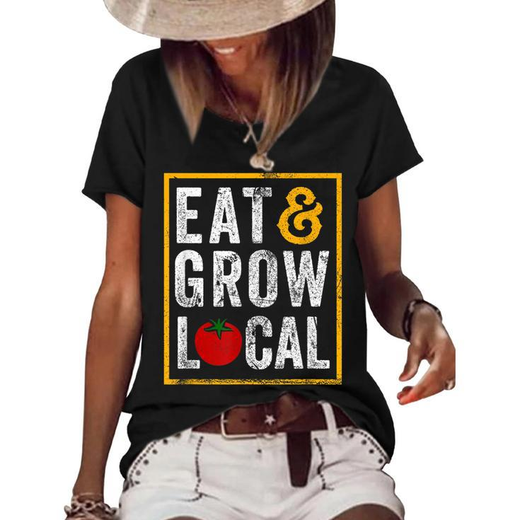 Farmers Market  Eat And Grow Local Farming Farmers  Women's Short Sleeve Loose T-shirt