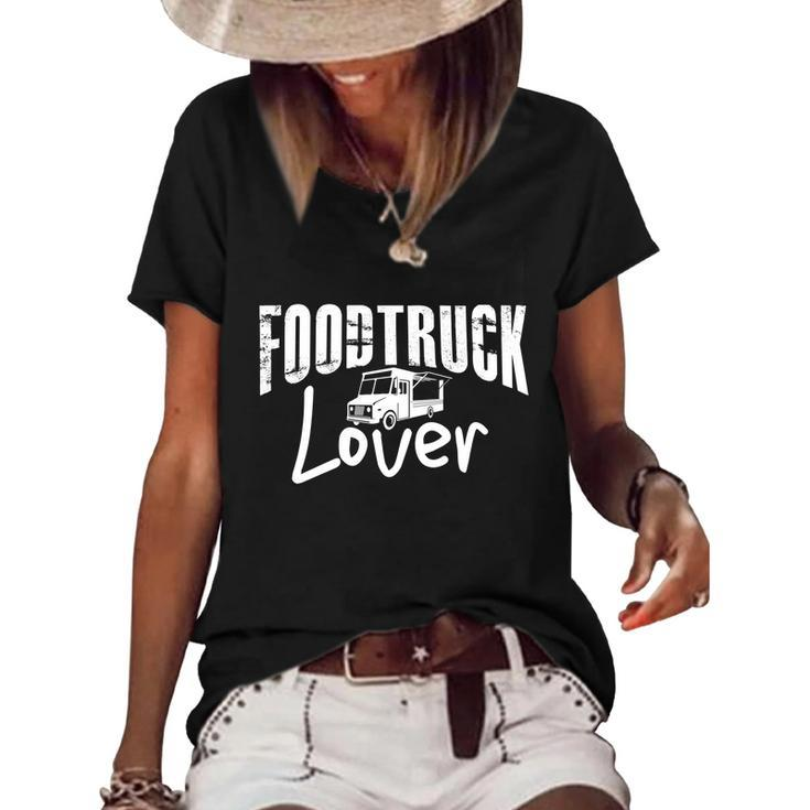 Foodtruck Love Ice Cream Trucks Fastfood Food Truck Gift Women's Short Sleeve Loose T-shirt
