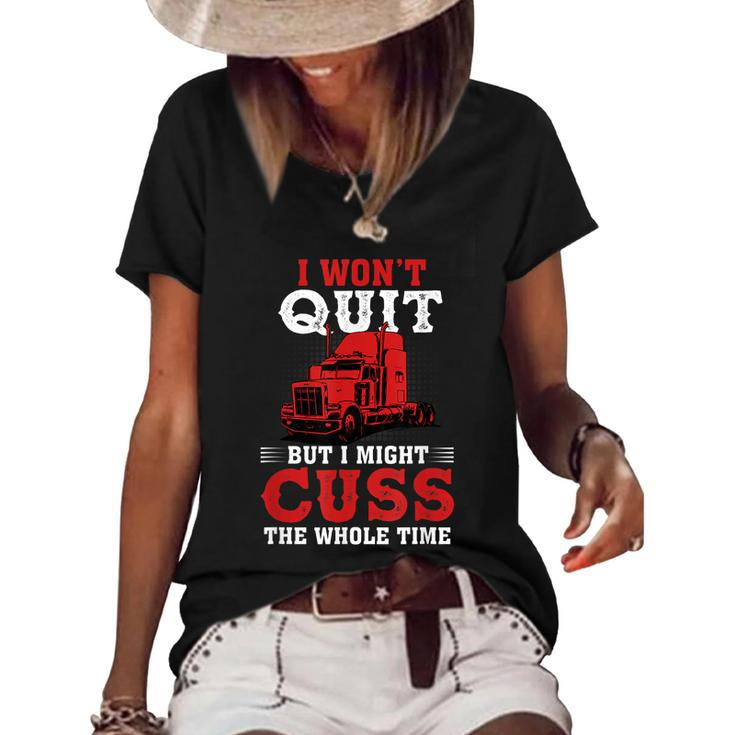 Fun Gift For Truck Drivers Cool Gift Women's Short Sleeve Loose T-shirt