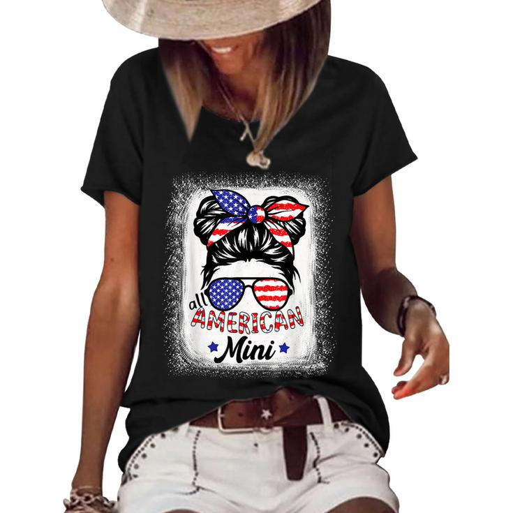 Funny All American Mini  Patriotic July 4Th Daughter  Women's Short Sleeve Loose T-shirt