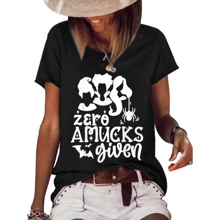Funny Amuck Halloween Witch - Zero Amucks Given Costume  Women's Short Sleeve Loose T-shirt