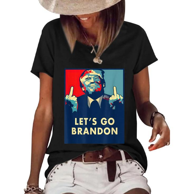 Funny Anti Biden Donald Trump Let’S Go Brandon Women's Short Sleeve Loose T-shirt