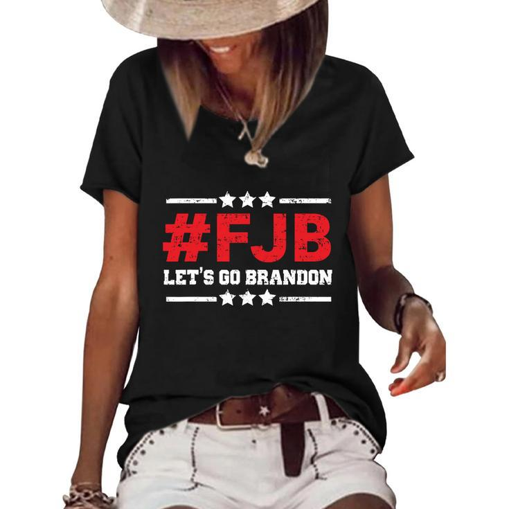 Funny Anti Biden Fjb Let Go Brandon Lets Go Brandon Republican Fjb Funny Women's Short Sleeve Loose T-shirt