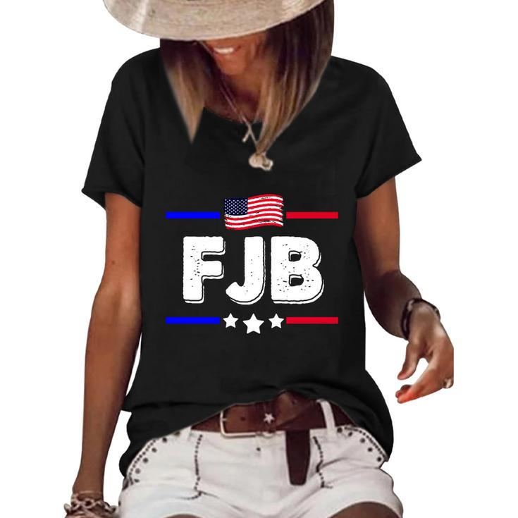 Funny Anti Biden Fjb Us Flag F Joe Biden Women's Short Sleeve Loose T-shirt
