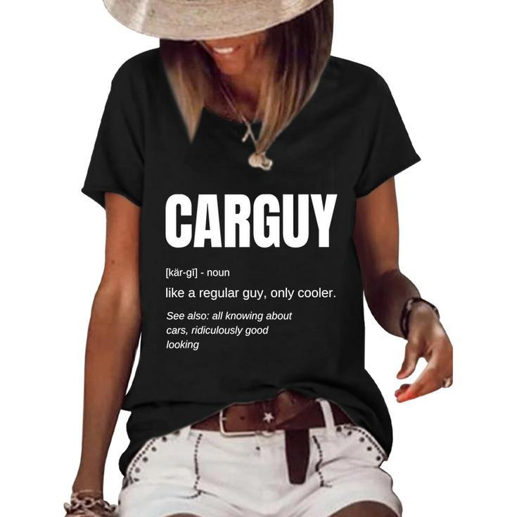 Funny Car Guy Tshirt Gift Car Guy Definition Graphic Design Printed Casual Daily Basic Women's Short Sleeve Loose T-shirt