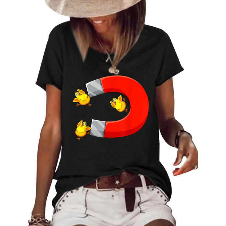 Funny Chicks Magnet Diy Halloween Office Party Costume   Women's Short Sleeve Loose T-shirt