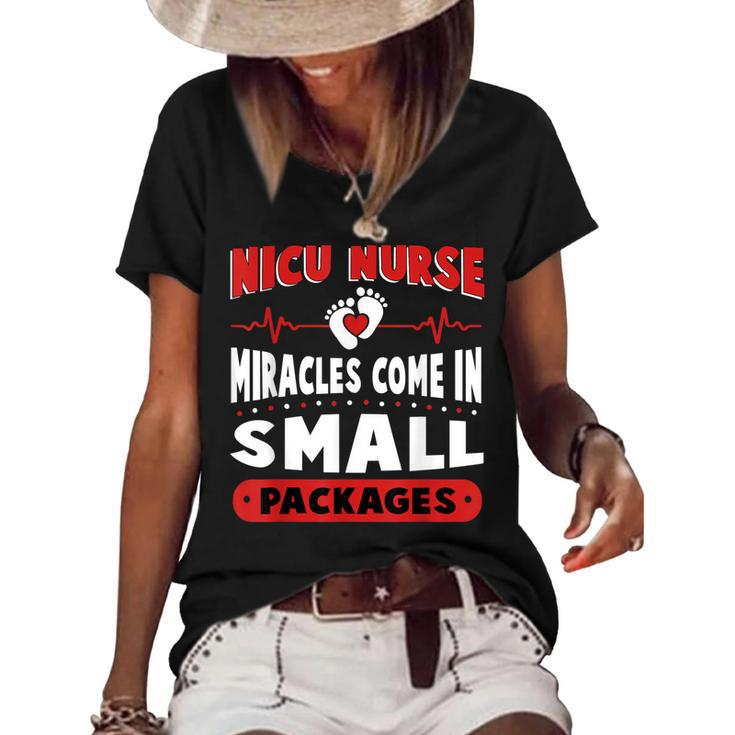 Funny Miracle Neonatal Intensive Care Unit Nicu Nurse   Women's Short Sleeve Loose T-shirt