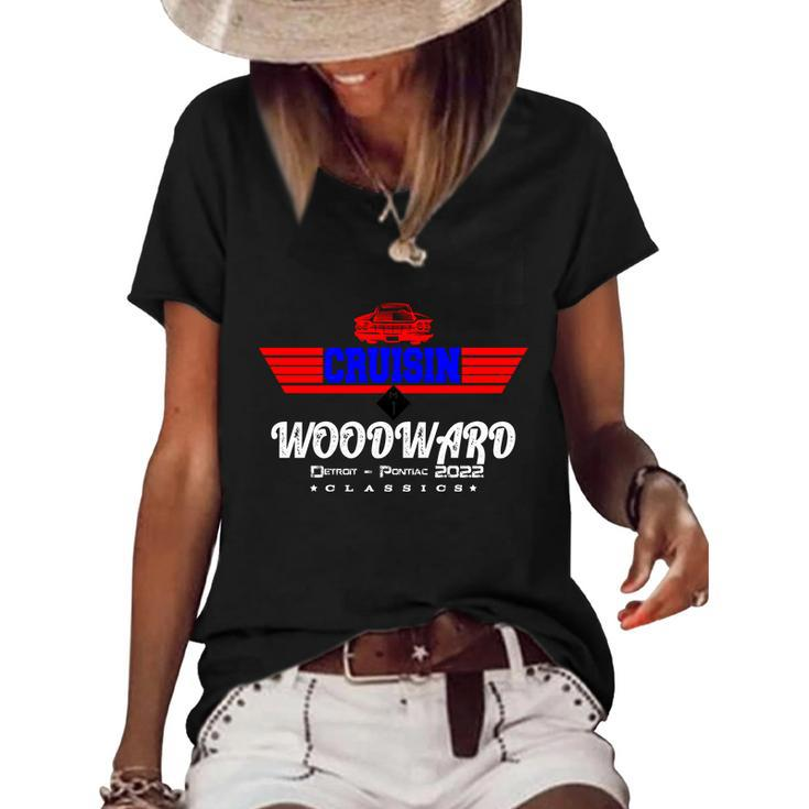 Funny Woodward Cruise Flight Retro 2022 Car Cruise Graphic Design Printed Casual Daily Basic Women's Short Sleeve Loose T-shirt