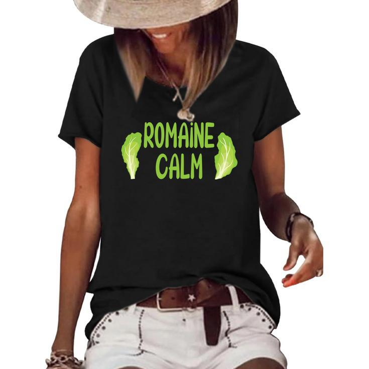 Gardening Romaine Calm Leaf Idea Gift Women's Short Sleeve Loose T-shirt