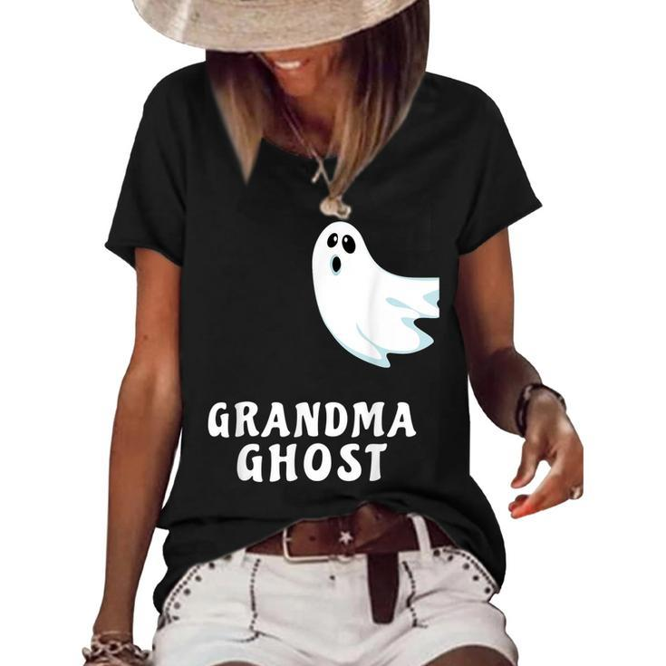 Grandma Ghost Funny Spooky Halloween Ghost Halloween Mom  Women's Short Sleeve Loose T-shirt