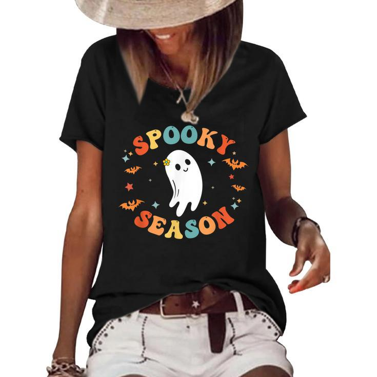 Groovy Spooky Season Halloween Costume For Women Halloween  Women's Short Sleeve Loose T-shirt