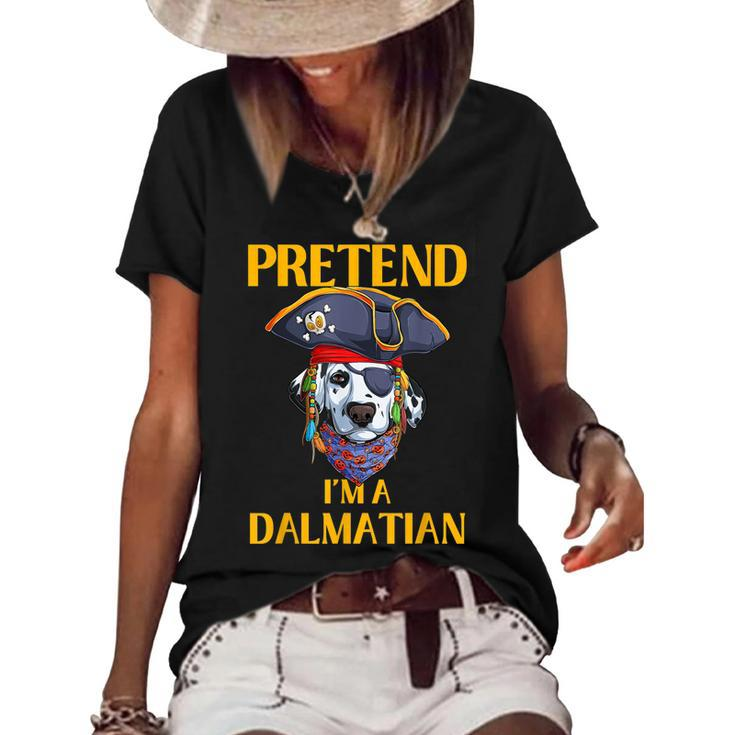 Halloween Dalmatian Costume Pretend Im A Dalmatian  Women's Short Sleeve Loose T-shirt