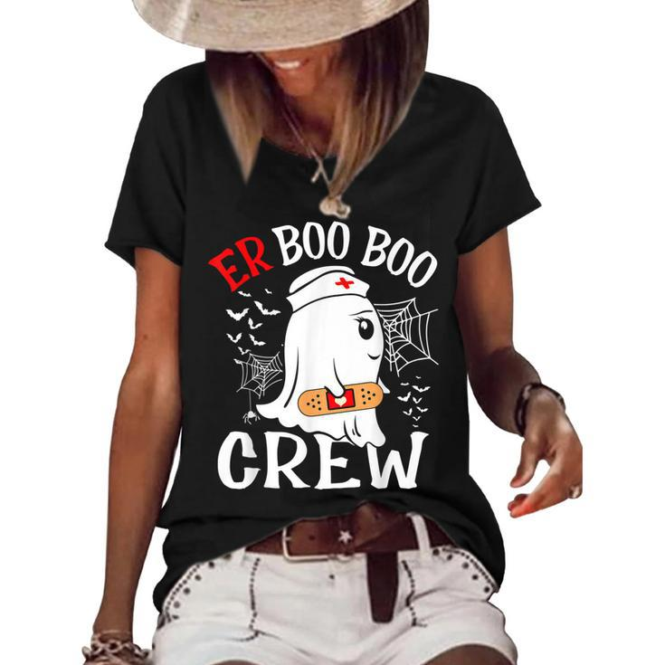 Halloween Er Costume Er Boo Boo Crew Nurse Ghost Nursing  Women's Short Sleeve Loose T-shirt