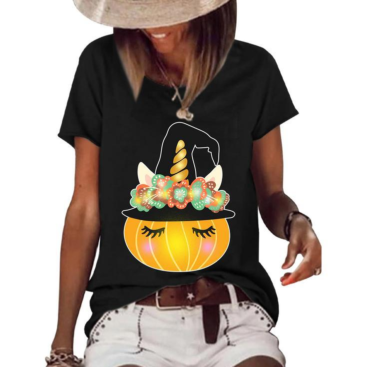 Halloween Uni-Pumpkin Sparkly Cute Graphic Design Printed Casual Daily Basic Women's Short Sleeve Loose T-shirt