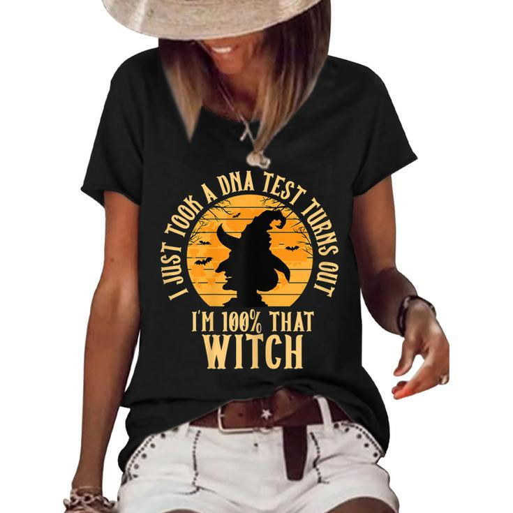 Halloween Witch Motif I Am 100%  That Witch    Women's Short Sleeve Loose T-shirt