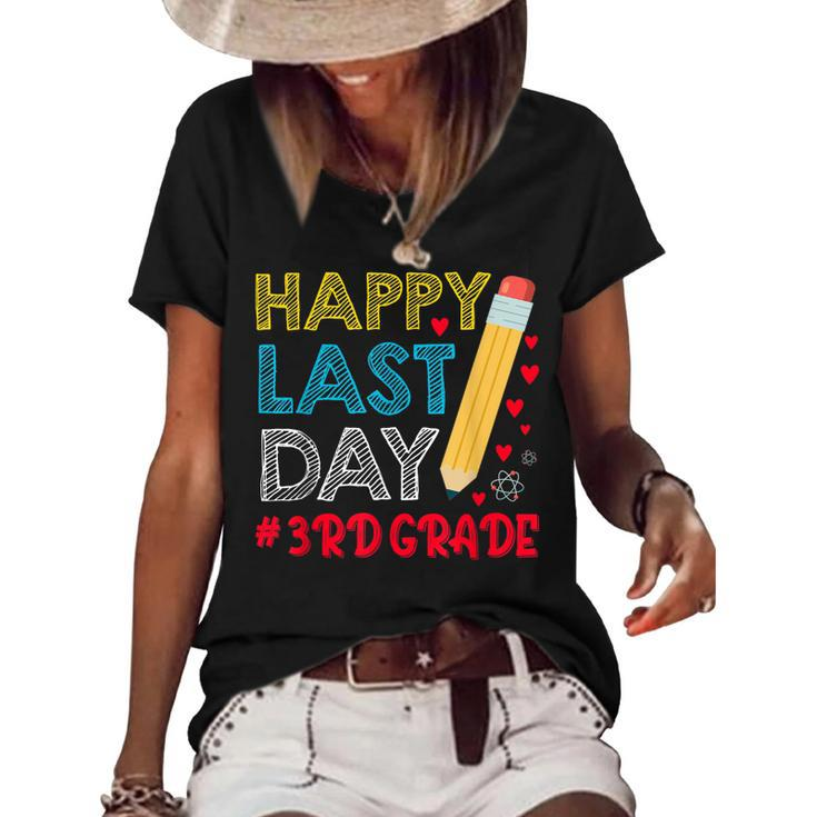 Happy Last Day Of School For 3Rd Grade Students Teachers  Women's Short Sleeve Loose T-shirt