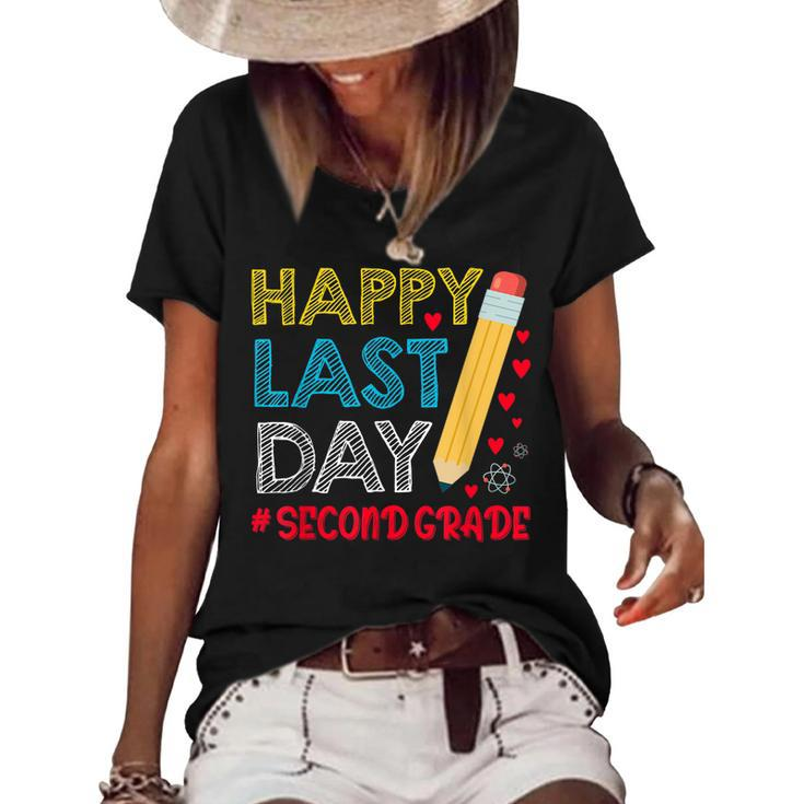 Happy Last Day Of School For Second Grade Students Teachers  Women's Short Sleeve Loose T-shirt