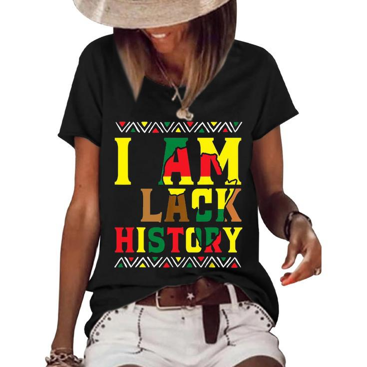 I Am Black History   Black History Month & Pride Women's Short Sleeve Loose T-shirt