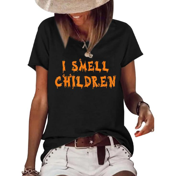 I Smell Children Halloween Teacher Monsters Gift  Women's Short Sleeve Loose T-shirt