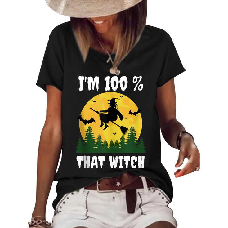 Im 100 Percent That Witch Funny Halloween Dna Results  Women's Short Sleeve Loose T-shirt