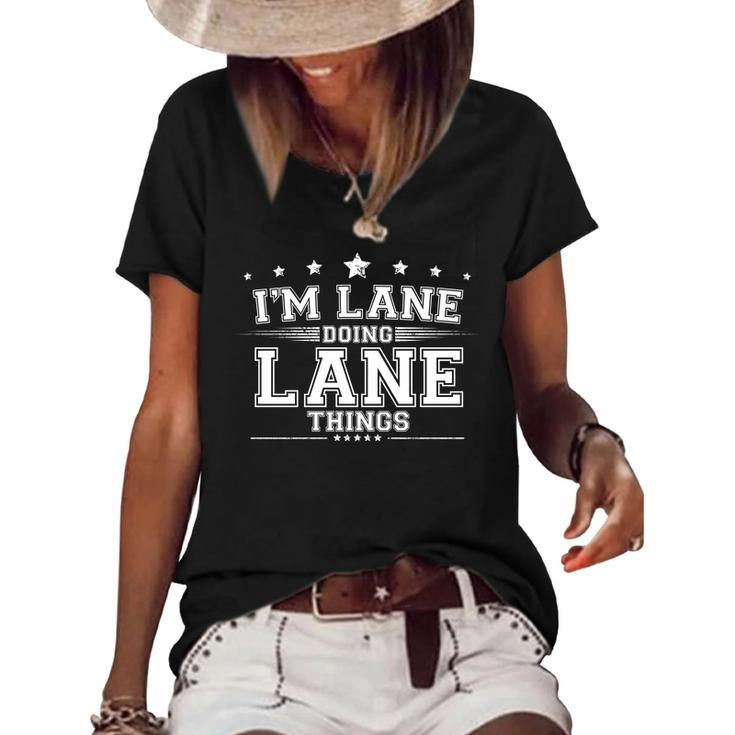 Im Lane Doing Lane Things Women's Short Sleeve Loose T-shirt