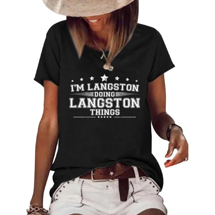 Im Langston Doing Langston Things Women's Short Sleeve Loose T-shirt