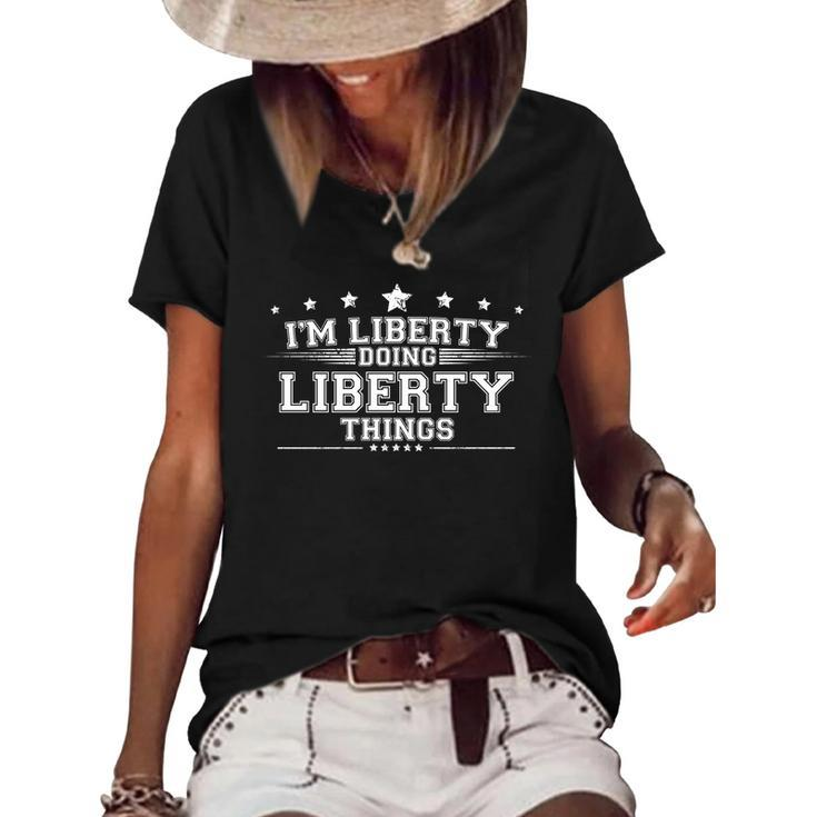 Im Liberty Doing Liberty Things Women's Short Sleeve Loose T-shirt