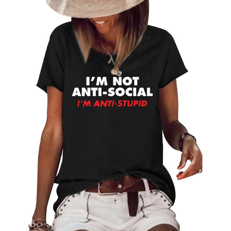 Im Not Anti Social Women's Short Sleeve Loose T-shirt