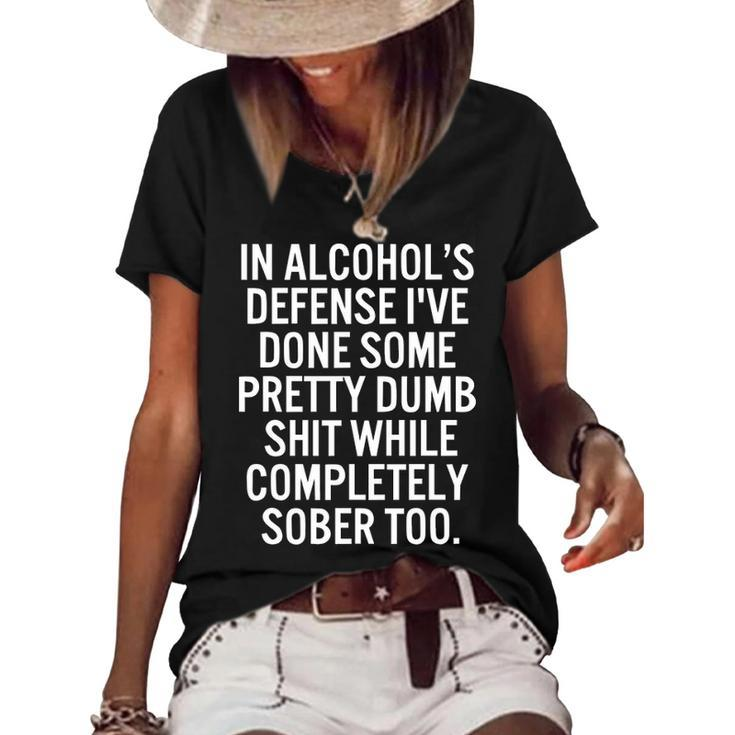 In Alcohols Defense Women's Short Sleeve Loose T-shirt