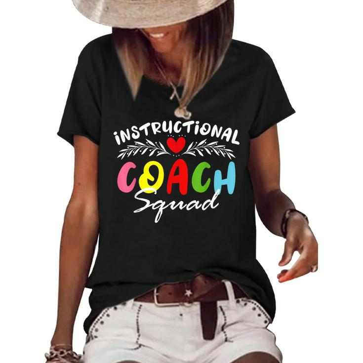 Instructional Coach Squad School Teacher School Admin Squad  Women's Short Sleeve Loose T-shirt