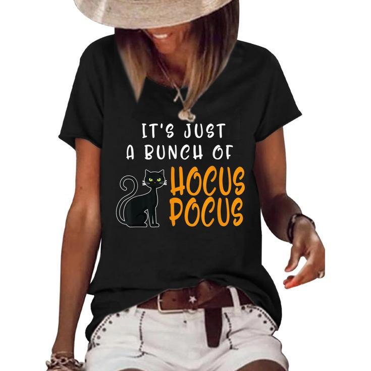 Its Just A Bunch Of Hocus Pocus Halloween Cat  Women's Short Sleeve Loose T-shirt