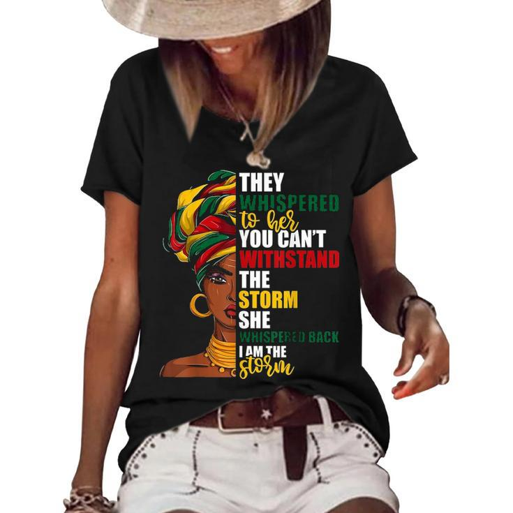 Juneteenth African Pride Ts For Women Im The Storm  Women's Short Sleeve Loose T-shirt