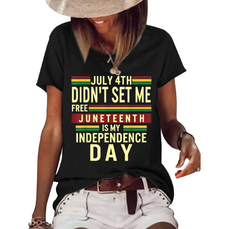 Juneteenth Ancestors Black African American Flag Pride  V3 Women's Short Sleeve Loose T-shirt