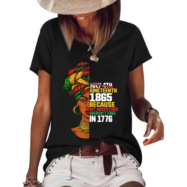 Juneteenth Day Ancestors Free 1776 July 4Th Black African Graphic Design Printed Casual Daily Basic Women's Short Sleeve Loose T-shirt