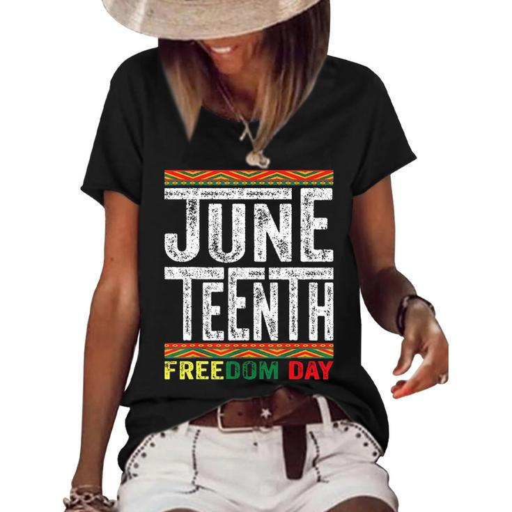 Juneteenth Since 1865 Black History Month Freedom Day Girl Women's Short Sleeve Loose T-shirt