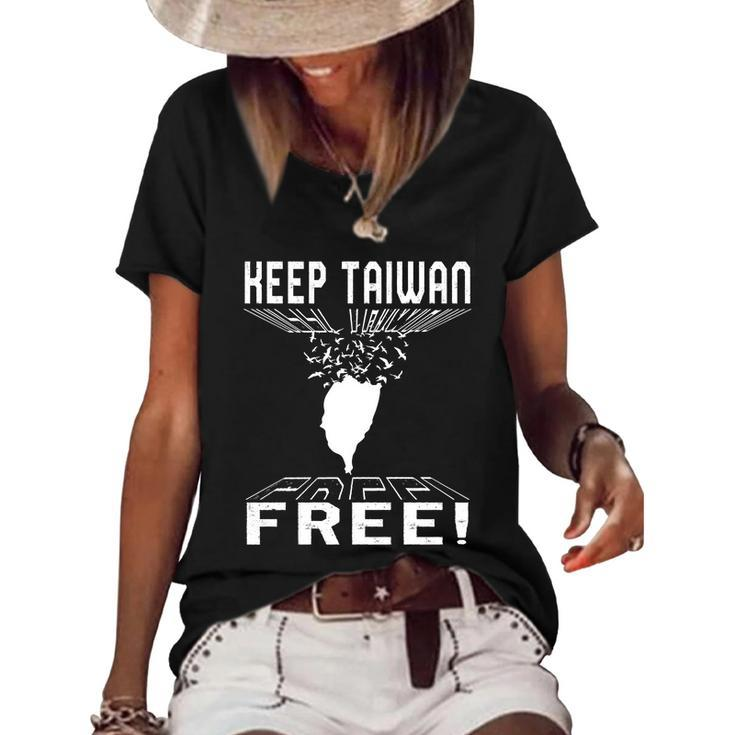 Keep Taiwan Free Flying Birds Support Chinese Taiwanese Peac Gift Graphic Design Printed Casual Daily Basic Women's Short Sleeve Loose T-shirt