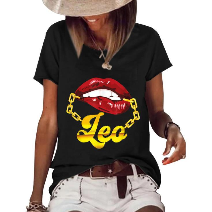 Leo Zodiac Sign Astrology Birthday Horoscope   Women's Short Sleeve Loose T-shirt