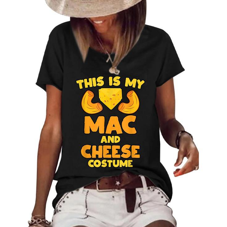 Mac And Cheese Funny Food Halloween Party Costume  Women's Short Sleeve Loose T-shirt
