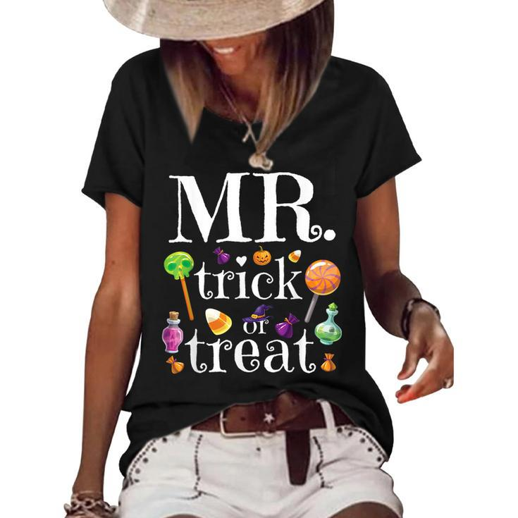 Mens Halloween Mr Trick Or Treat Boys Kids  Women's Short Sleeve Loose T-shirt