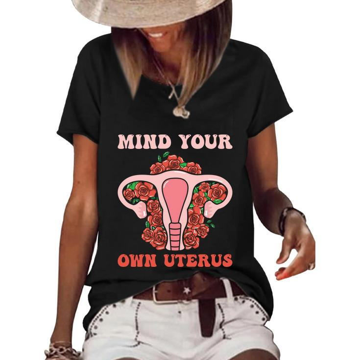 Mind Your Own Uterus V3 Women's Short Sleeve Loose T-shirt